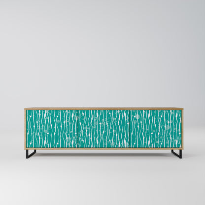Mobile TV TURQUOISE RAIN a 3 ante effetto rovere