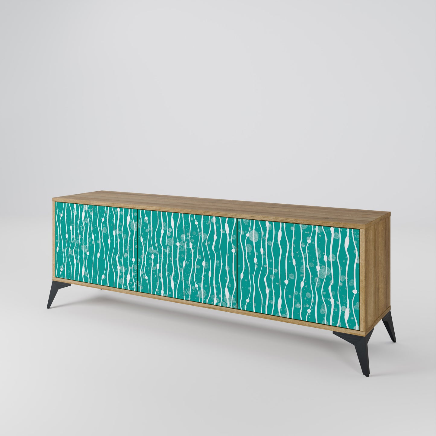 Mobile TV TURQUOISE RAIN a 3 ante effetto rovere