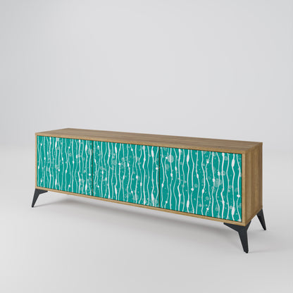 Mobile TV TURQUOISE RAIN a 3 ante effetto rovere