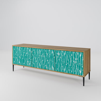 Mobile TV TURQUOISE RAIN a 3 ante effetto rovere