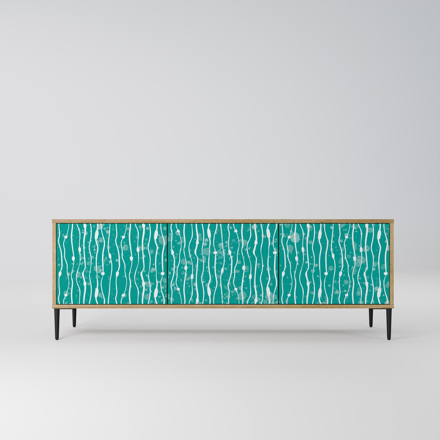 Mobile TV TURQUOISE RAIN a 3 ante effetto rovere