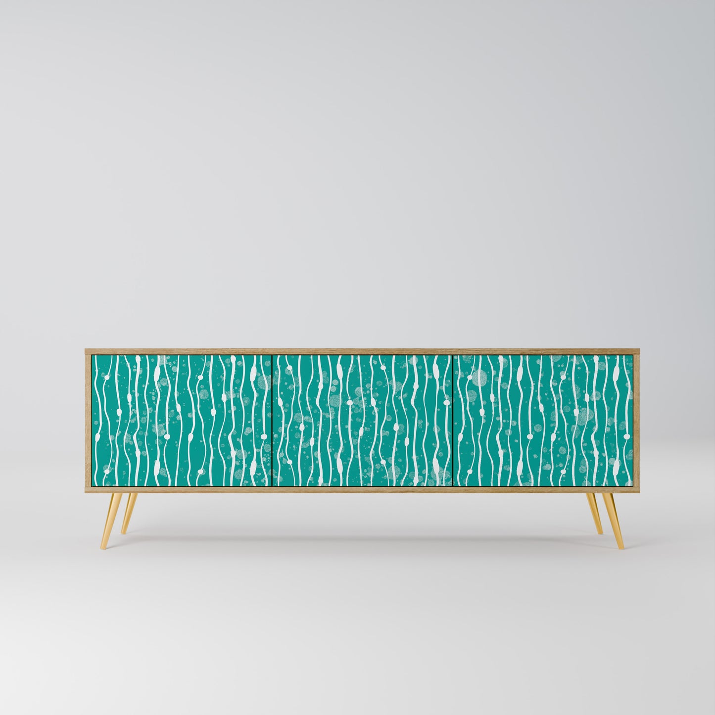 Mobile TV TURQUOISE RAIN a 3 ante effetto rovere