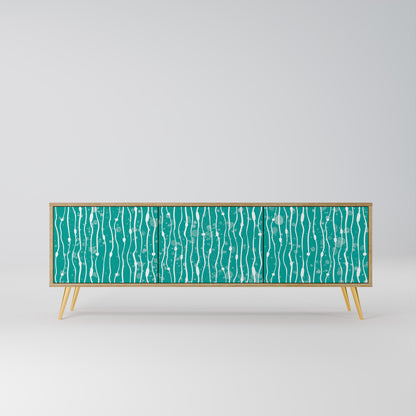 Mobile TV TURQUOISE RAIN a 3 ante effetto rovere