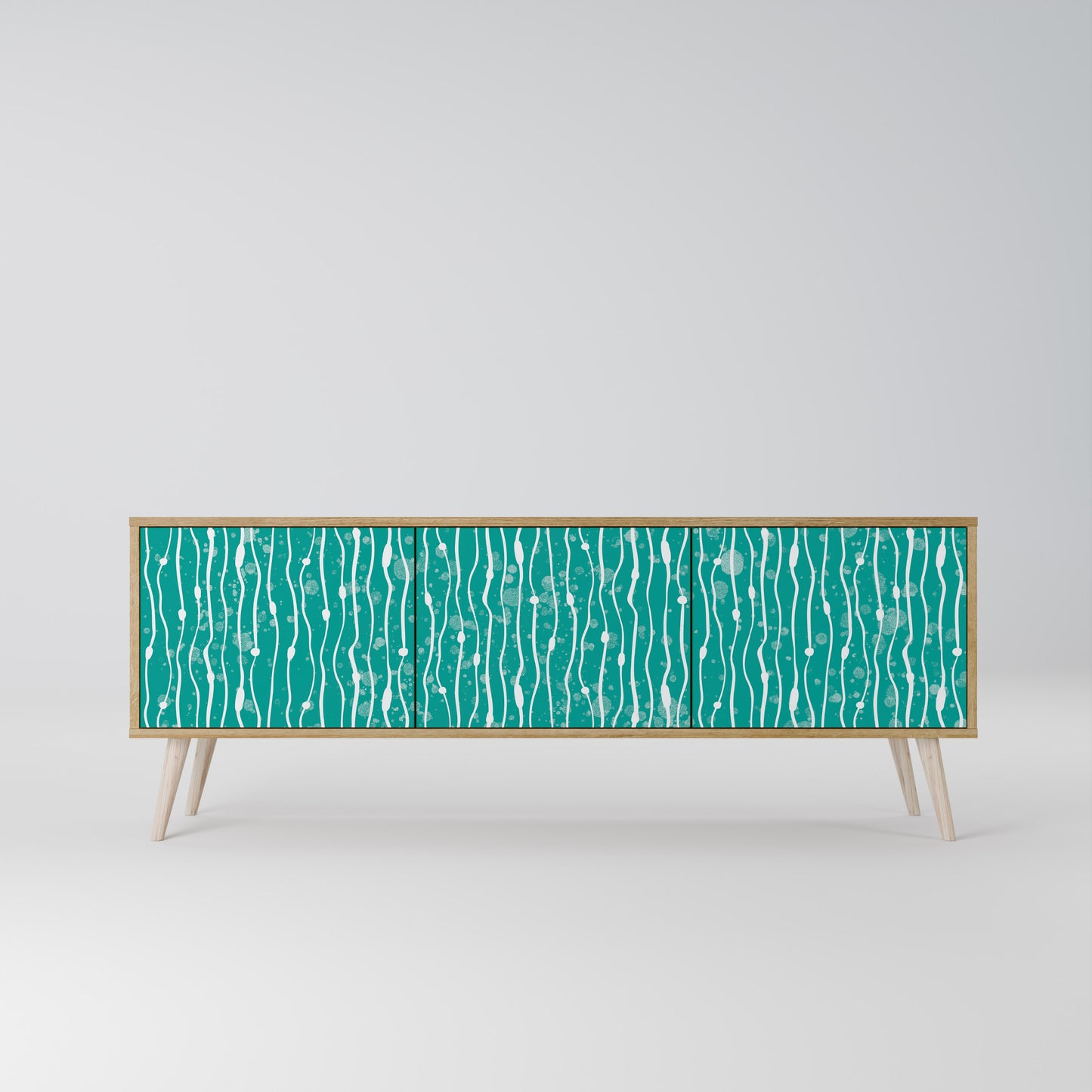 Mobile TV TURQUOISE RAIN a 3 ante effetto rovere