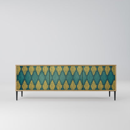 Mobile TV POLYGONS a 3 ante effetto rovere