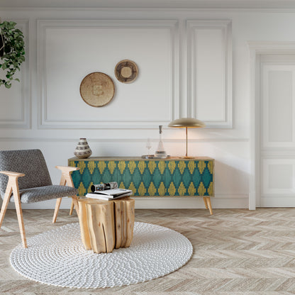Mobile TV POLYGONS a 3 ante effetto rovere