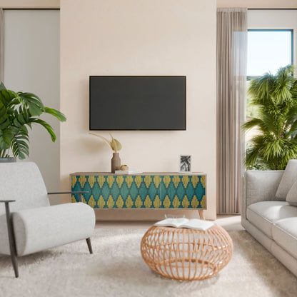 Mobile TV POLYGONS a 3 ante effetto rovere