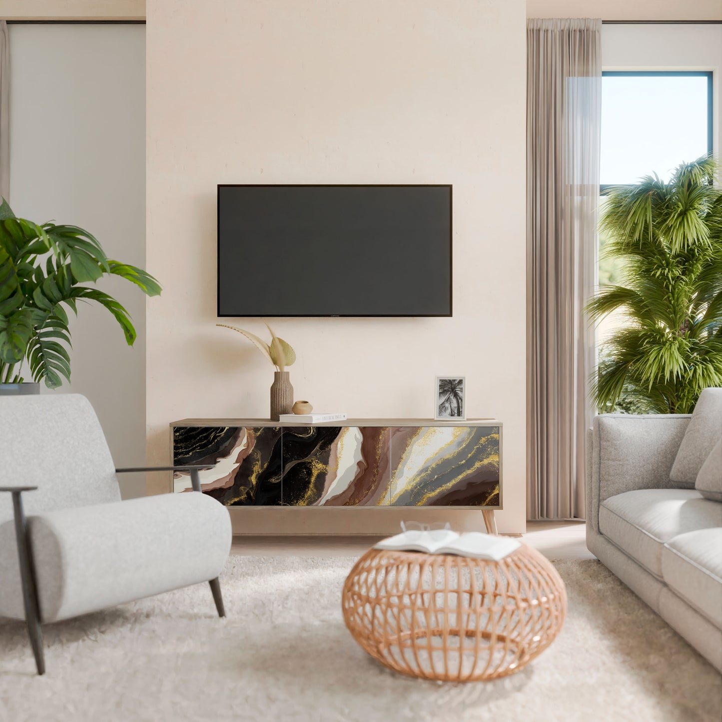 GOLD DUST Mobile TV a 3 Ante in Effetto Rovere
