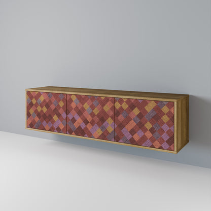 Mobile TV a 3 ante PAINTED SQUARES in effetto rovere