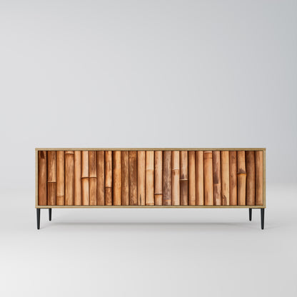 Mobile TV a 3 ante in legno naturale effetto rovere