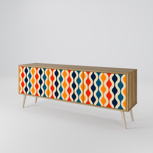 Mobile TV a 3 ante COLORFUL NOSTALGIA in effetto rovere
