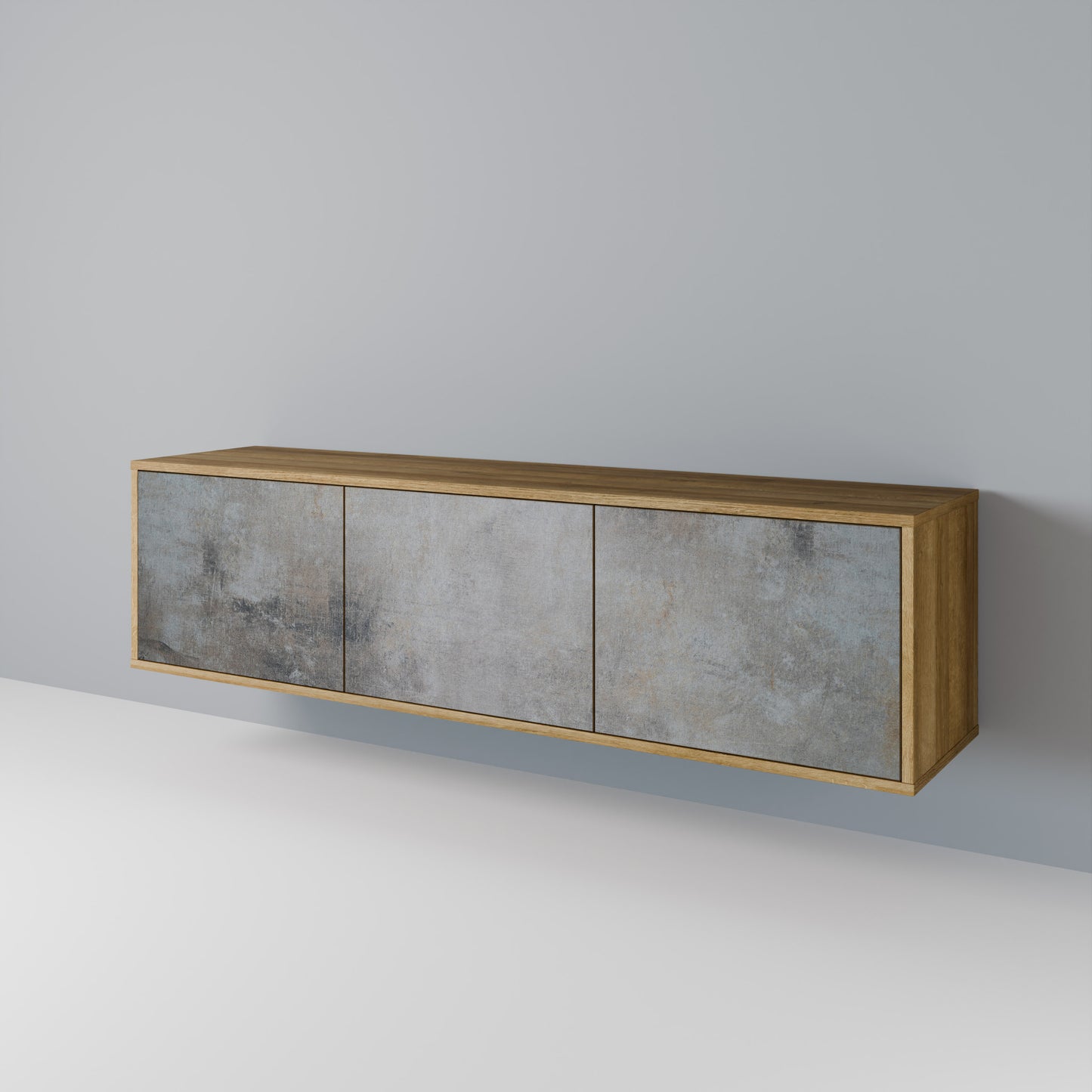 Mobile TV a 3 ante CONCRETE WALL in effetto rovere
