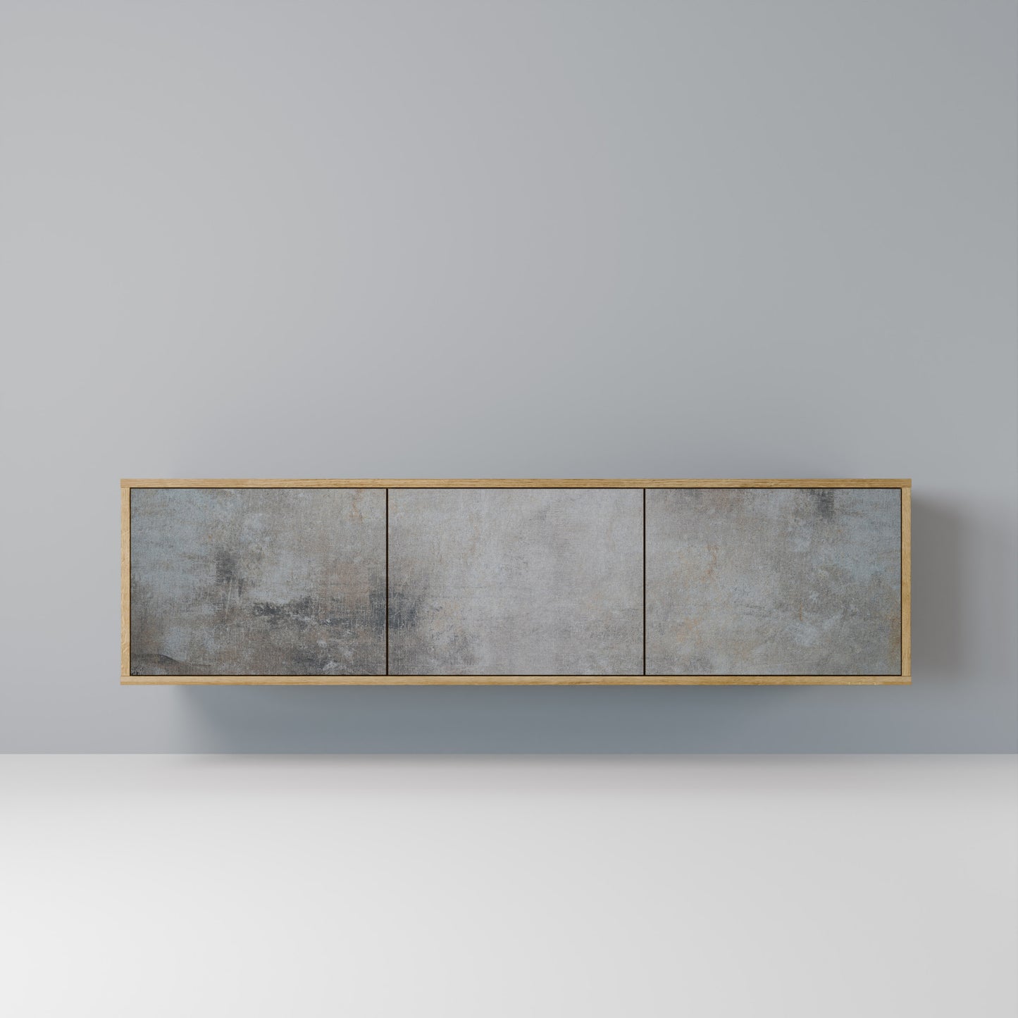 Mobile TV a 3 ante CONCRETE WALL in effetto rovere