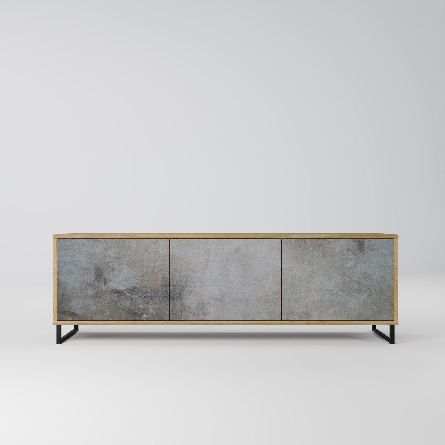 Mobile TV a 3 ante CONCRETE WALL in effetto rovere