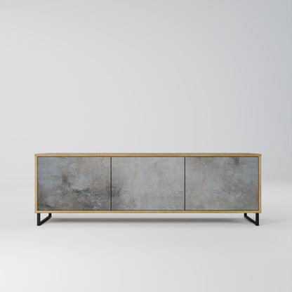 Mobile TV a 3 ante CONCRETE WALL in effetto rovere