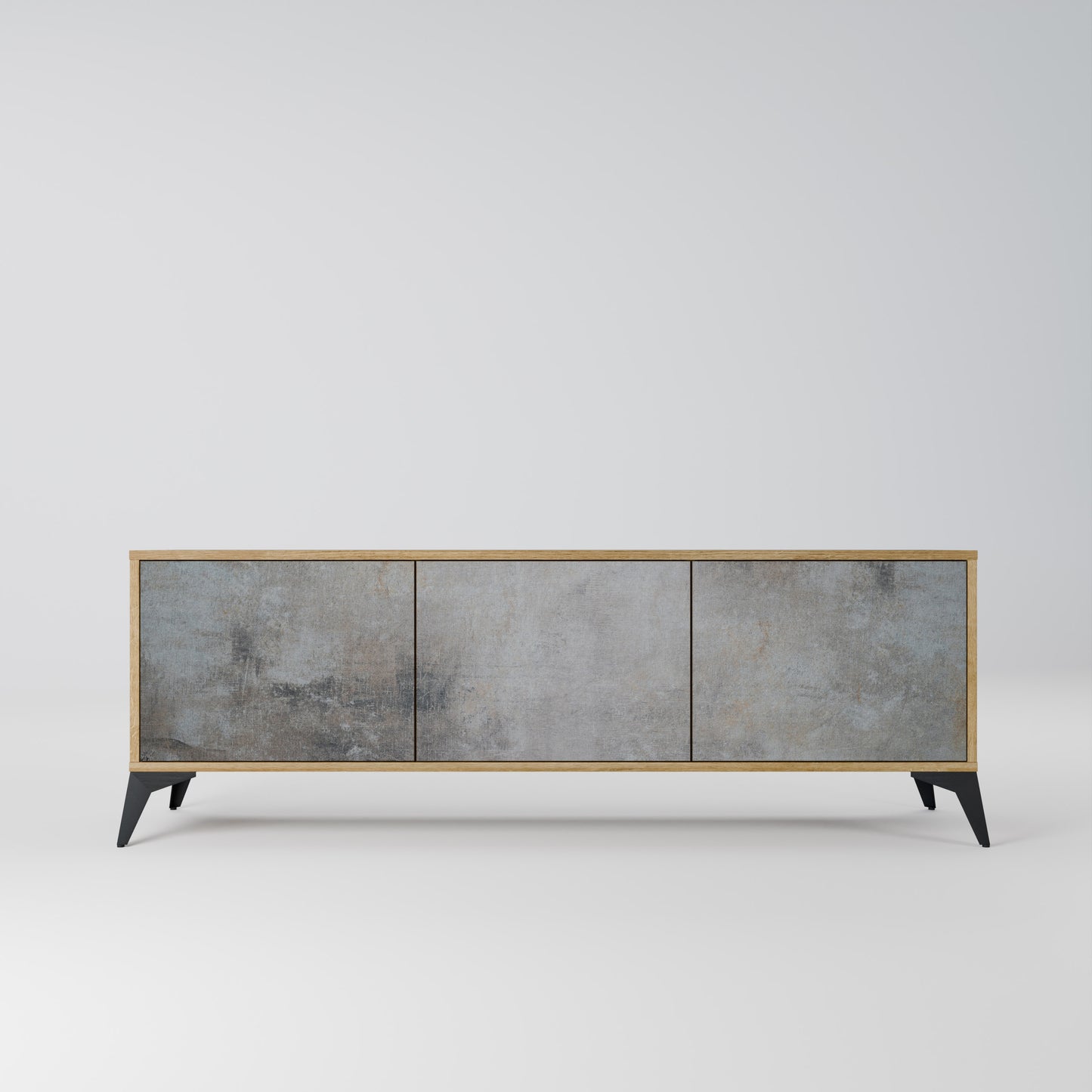 Mobile TV a 3 ante CONCRETE WALL in effetto rovere