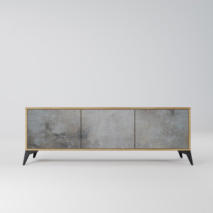 Mobile TV a 3 ante CONCRETE WALL in effetto rovere