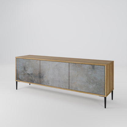 Mobile TV a 3 ante CONCRETE WALL in effetto rovere