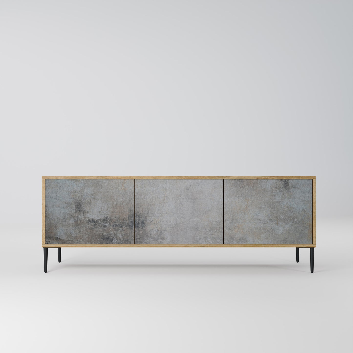 Mobile TV a 3 ante CONCRETE WALL in effetto rovere