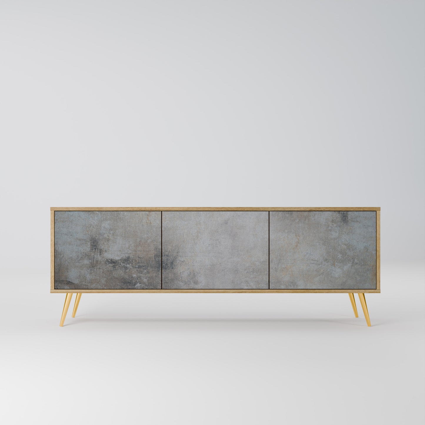 Mobile TV a 3 ante CONCRETE WALL in effetto rovere