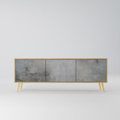 Mobile TV a 3 ante CONCRETE WALL in effetto rovere