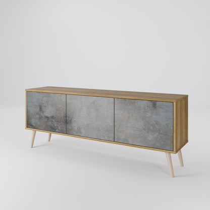 Mobile TV a 3 ante CONCRETE WALL in effetto rovere