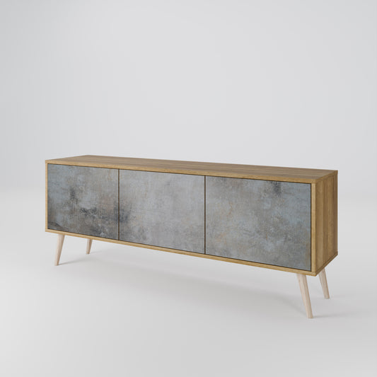 Mobile TV a 3 ante CONCRETE WALL in effetto rovere