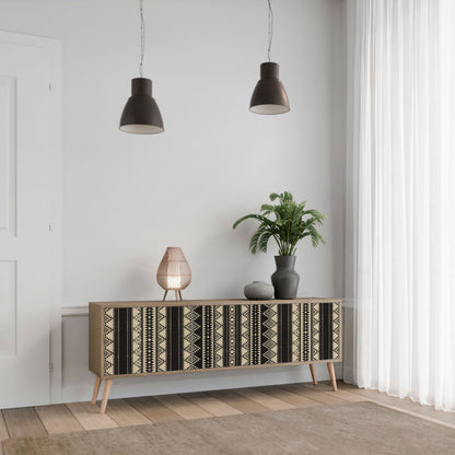 AZTEC 3-Door TV Stand in Oak Effect