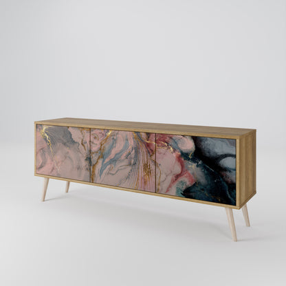 Mobile TV a 3 ante GILDED SWIRLS in effetto rovere