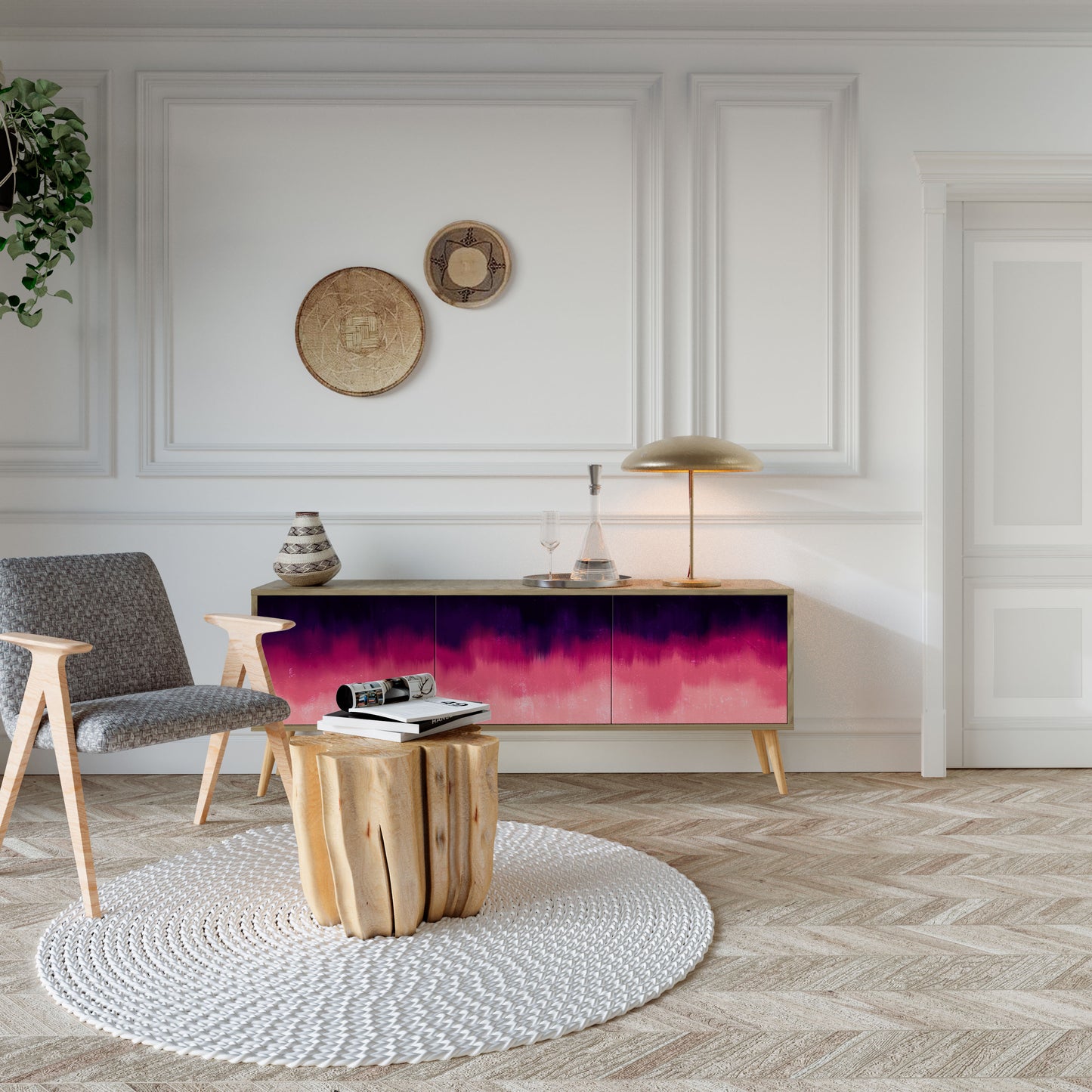AURORA BOREALIS Mobile TV a 3 Ante in Effetto Rovere