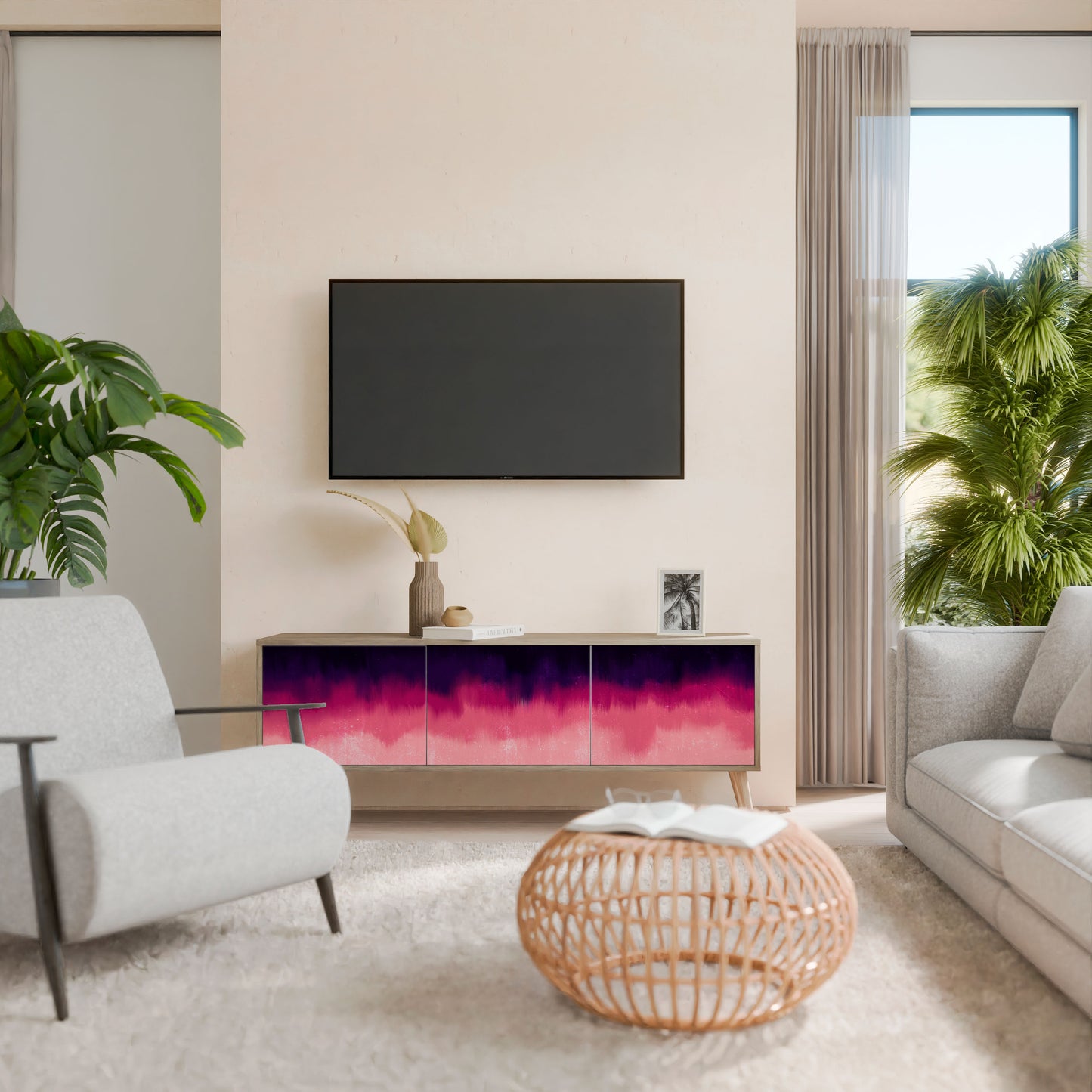 AURORA BOREALIS Mobile TV a 3 Ante in Effetto Rovere