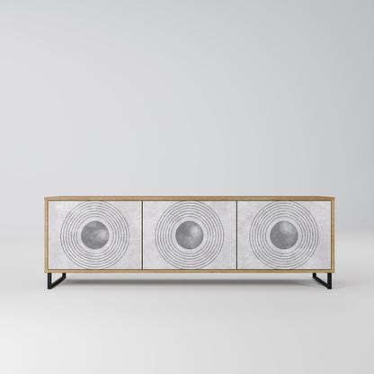 Mobile TV SOLID CIRCLES a 3 ante in effetto rovere