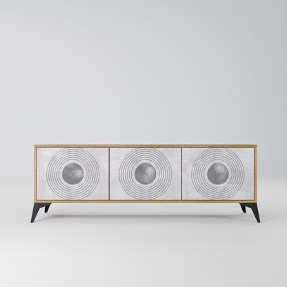 Mobile TV SOLID CIRCLES a 3 ante in effetto rovere