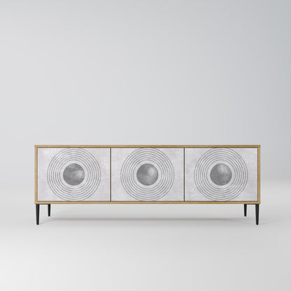 Mobile TV SOLID CIRCLES a 3 ante in effetto rovere