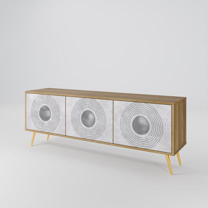 Mobile TV SOLID CIRCLES a 3 ante in effetto rovere