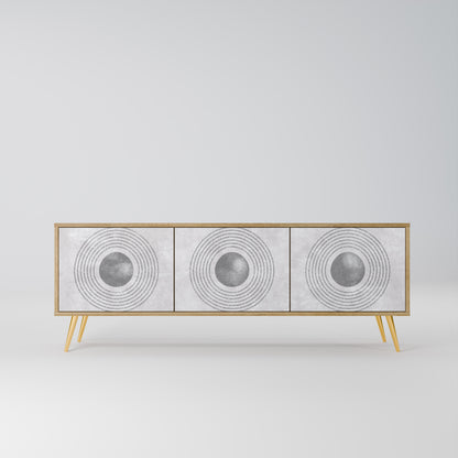 Mobile TV SOLID CIRCLES a 3 ante in effetto rovere