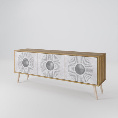 Mobile TV SOLID CIRCLES a 3 ante in effetto rovere