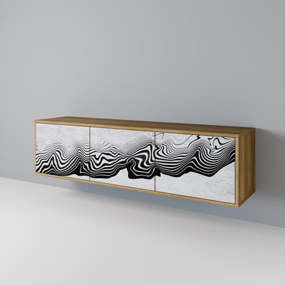 Mobile TV MONOCHROME MIRAGE a 3 ante in effetto rovere