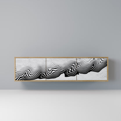 Mobile TV MONOCHROME MIRAGE a 3 ante in effetto rovere