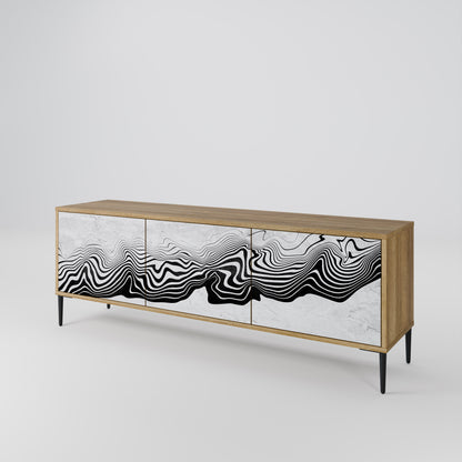 Mobile TV MONOCHROME MIRAGE a 3 ante in effetto rovere