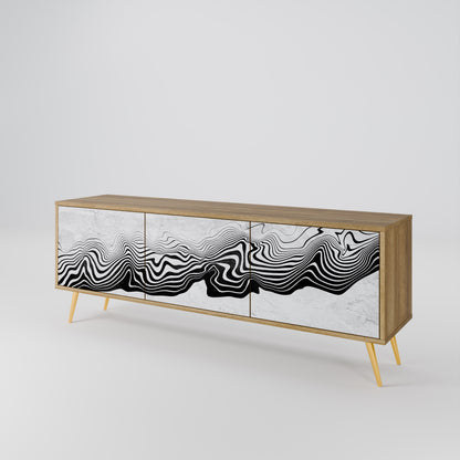 Mobile TV MONOCHROME MIRAGE a 3 ante in effetto rovere