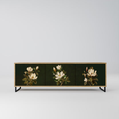 Mobile TV FLORAL NOIR a 3 ante effetto rovere