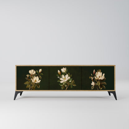 Mobile TV FLORAL NOIR a 3 ante effetto rovere