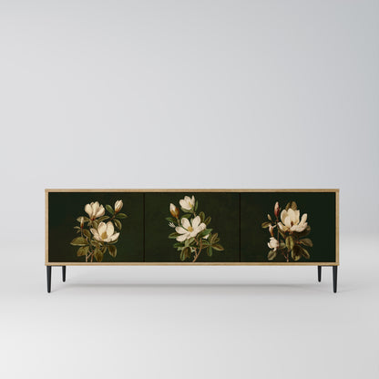 Mobile TV FLORAL NOIR a 3 ante effetto rovere