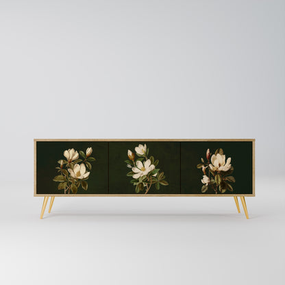 Mobile TV FLORAL NOIR a 3 ante effetto rovere
