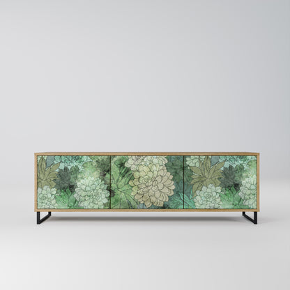 Mobile TV a 3 ante SUCCULENT CLUSTER in effetto rovere