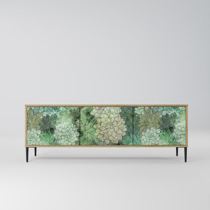 Mobile TV a 3 ante SUCCULENT CLUSTER in effetto rovere