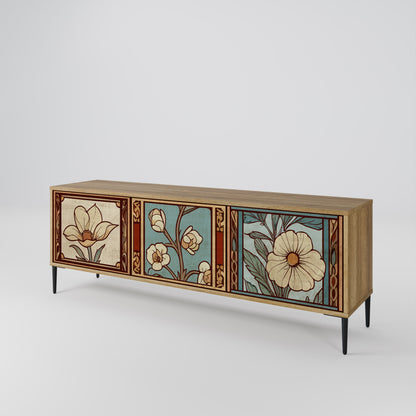 Mobile TV TIMELESS FLORA a 3 ante effetto rovere