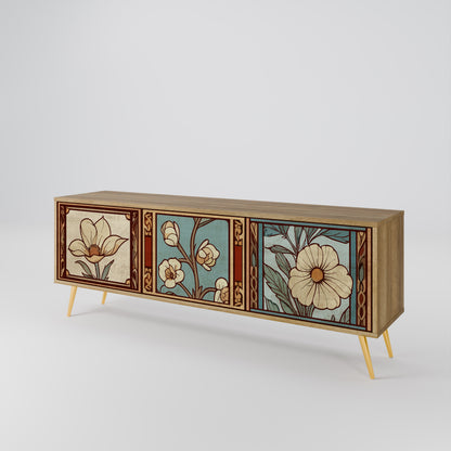 Mobile TV TIMELESS FLORA a 3 ante effetto rovere