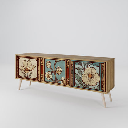 Mobile TV TIMELESS FLORA a 3 ante effetto rovere